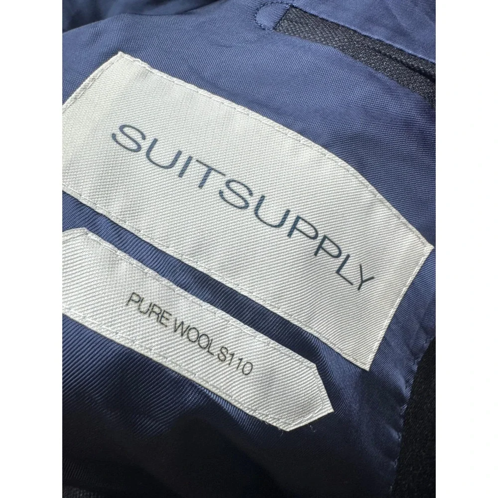 Suitsupply Reda Napoli Single Breasted Pure Wool Blazer Jacket Black Men Size 58